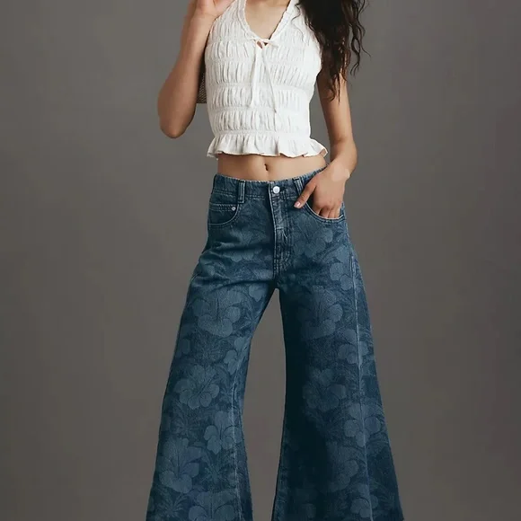 NWT Anthropologie The Adi Crop Mid-Rise Flare Jeans by Pilcro Size 23 - Picture 2 of 8